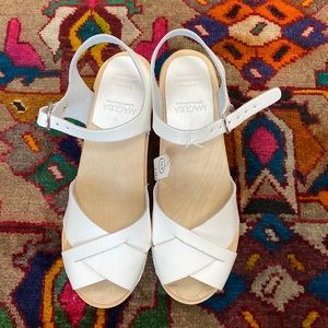 New Maguba Swedish Clogs in white leather